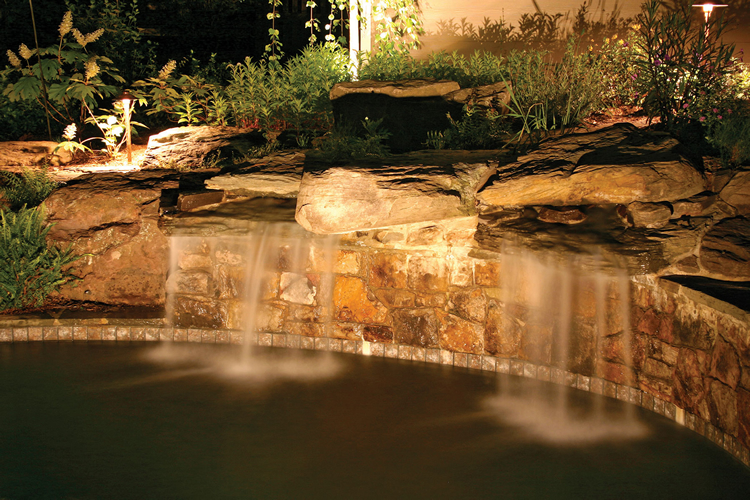 charlotte outdoor water feature lighting water fall lighting