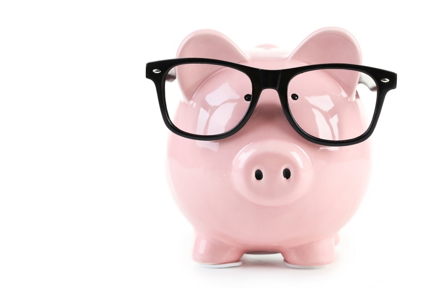 Piggy Bank with Black Glasses