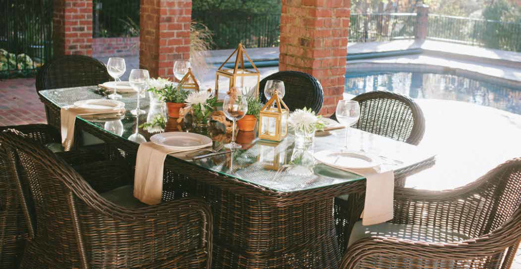 Beautifully arranged outdoor table setting