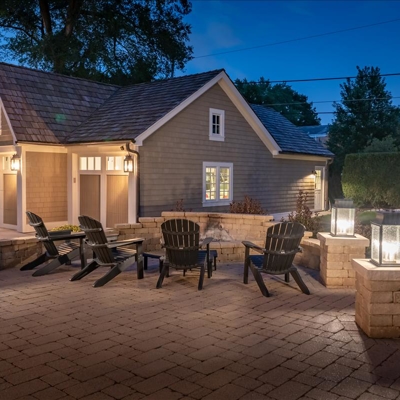 Outdoor Patio and Fire Pit Lighting Photo