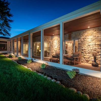 Screened in Patio Lighting Photo