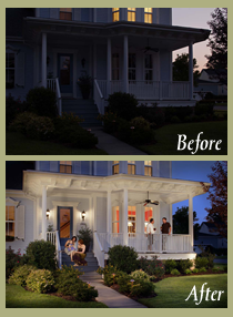 before and after outdoor lighting 