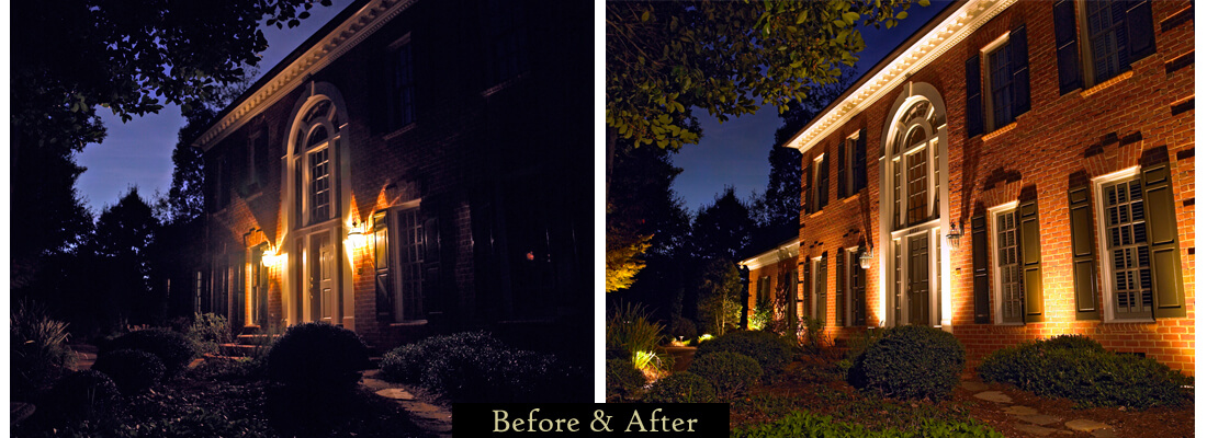 Before and after architectural lighting 