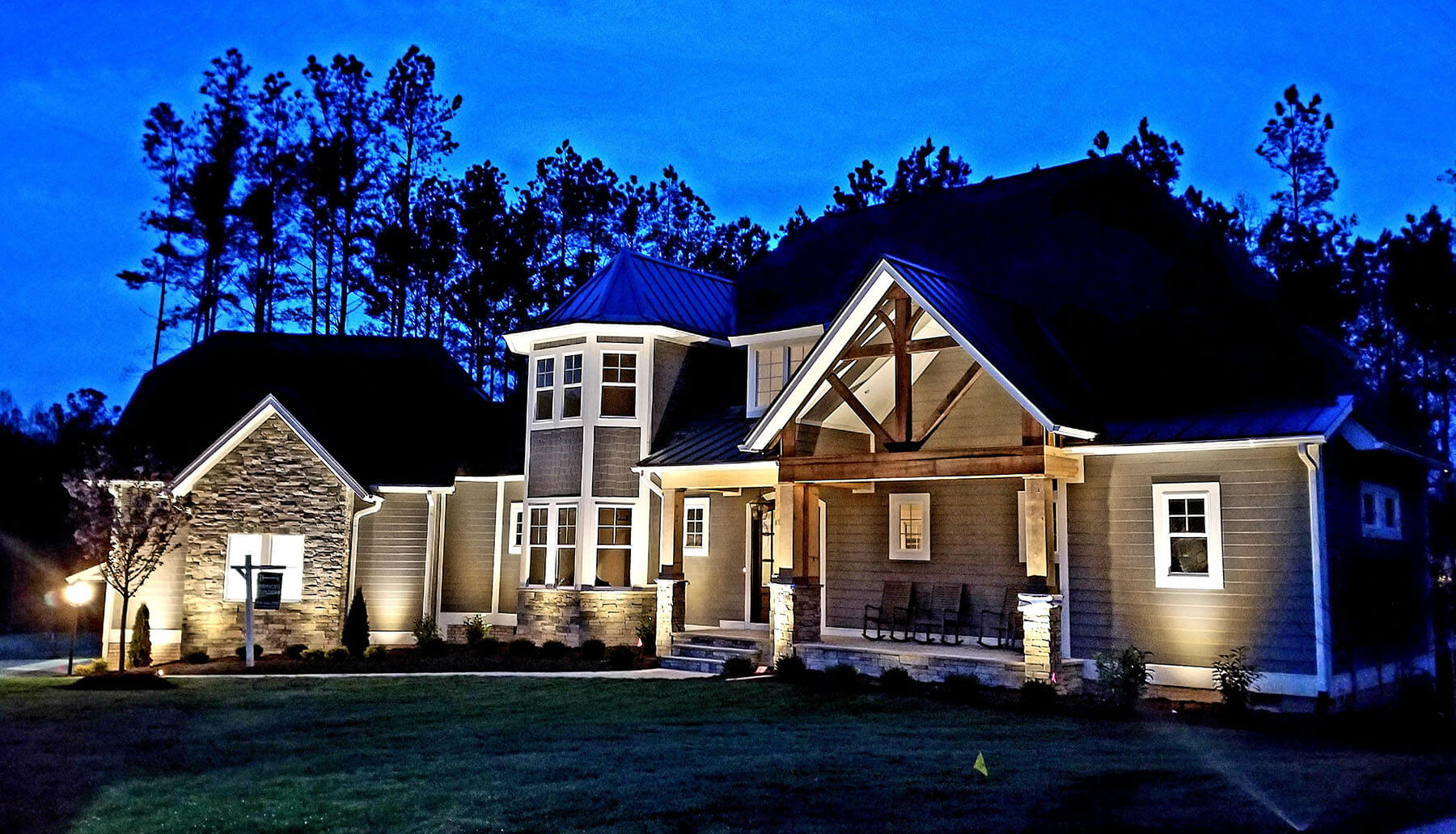 outdoor lighting on a house