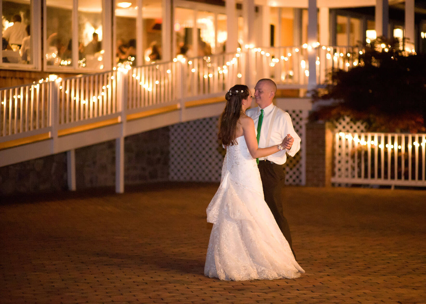 Outdoor wedding lighting