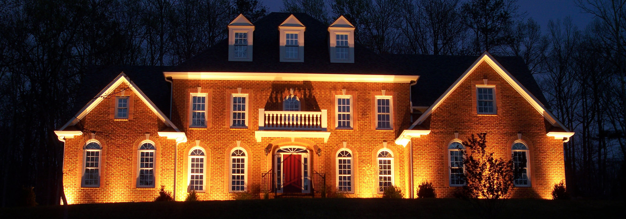 Large House with Up Lighting