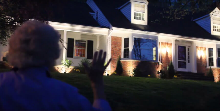 Nighttime outdoor lighting demonstration