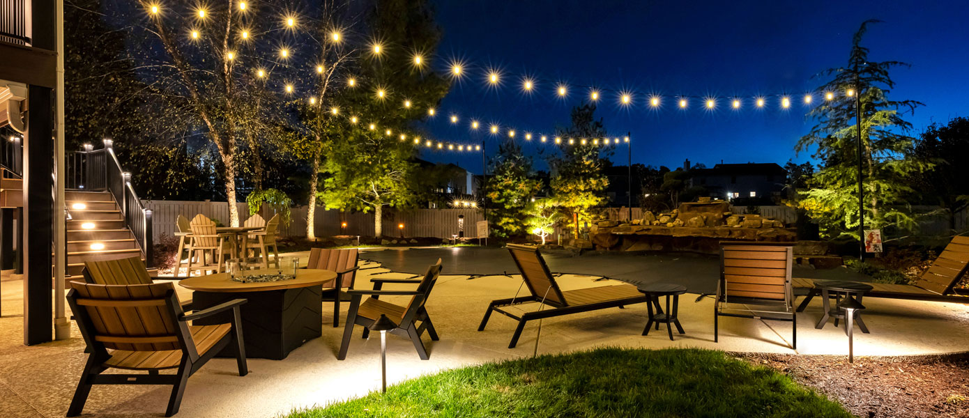 Patio lighting with string lights