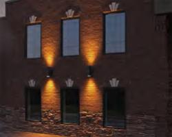 Exterior building wall with lighting
