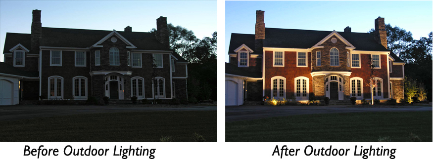 Before and after lighting photos