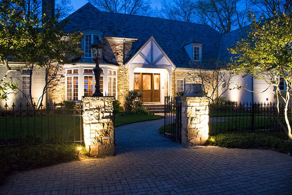 Exterior home with lighting