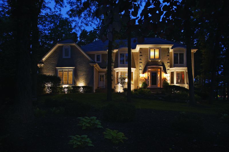 exterior home after lighting