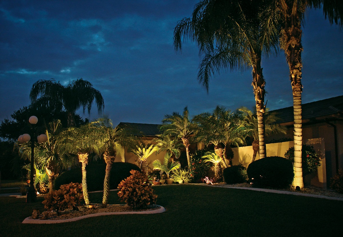 Outside area with specialty lighting