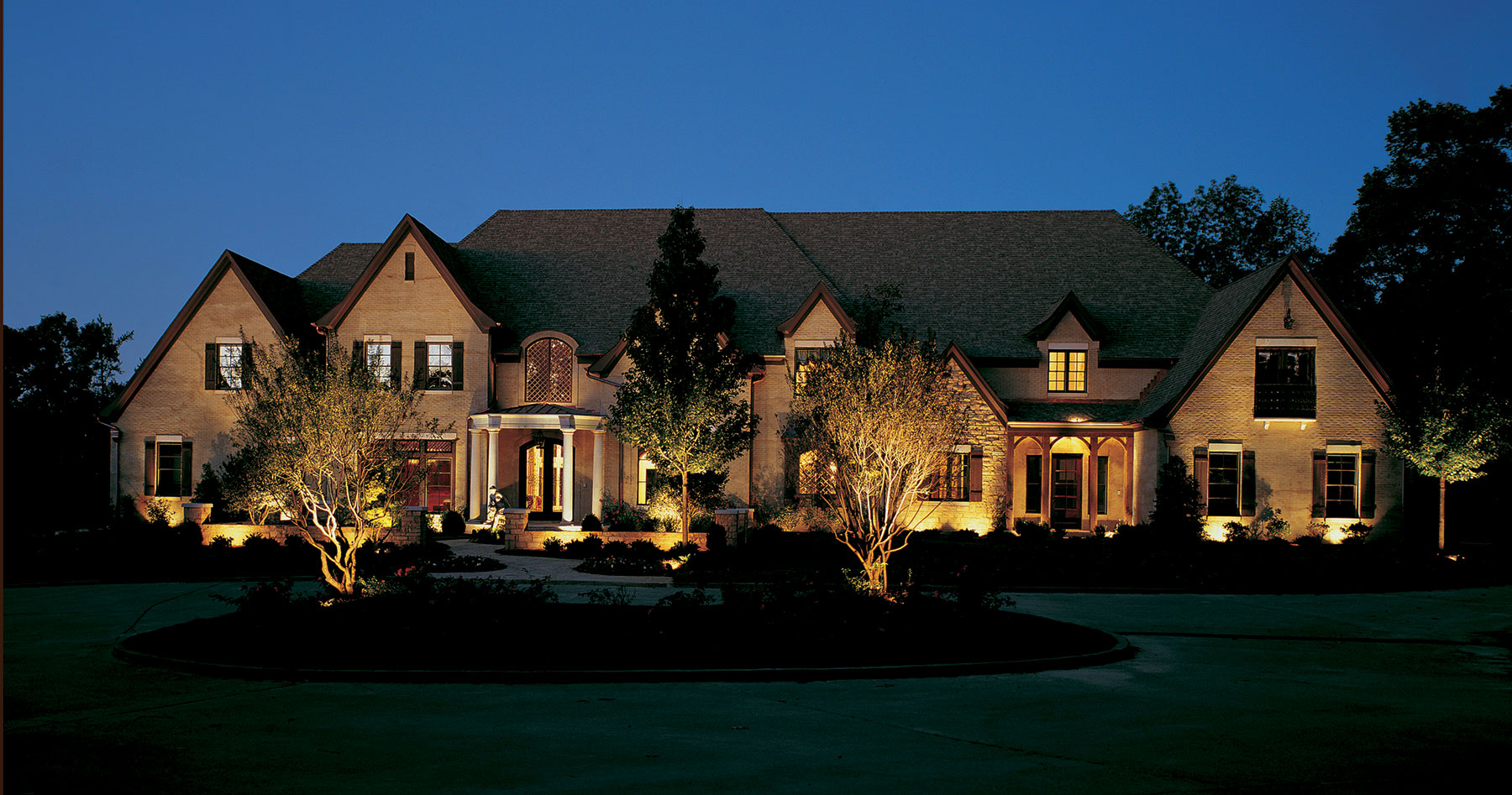 Exterior home with lighting