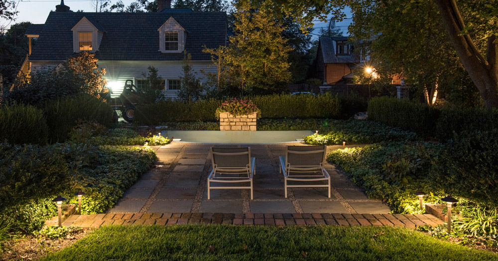 Outdoor area with lighting