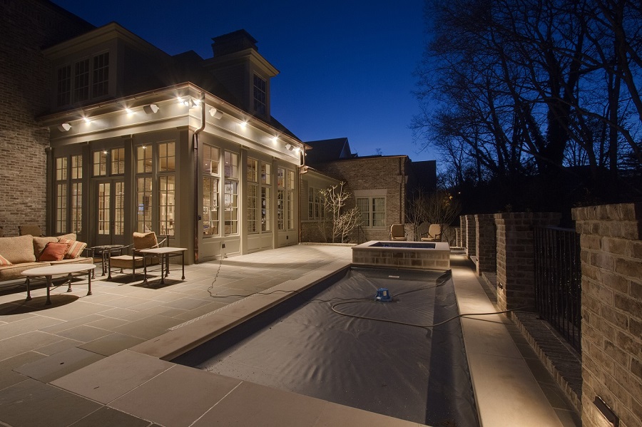 Example of patio with lighting
