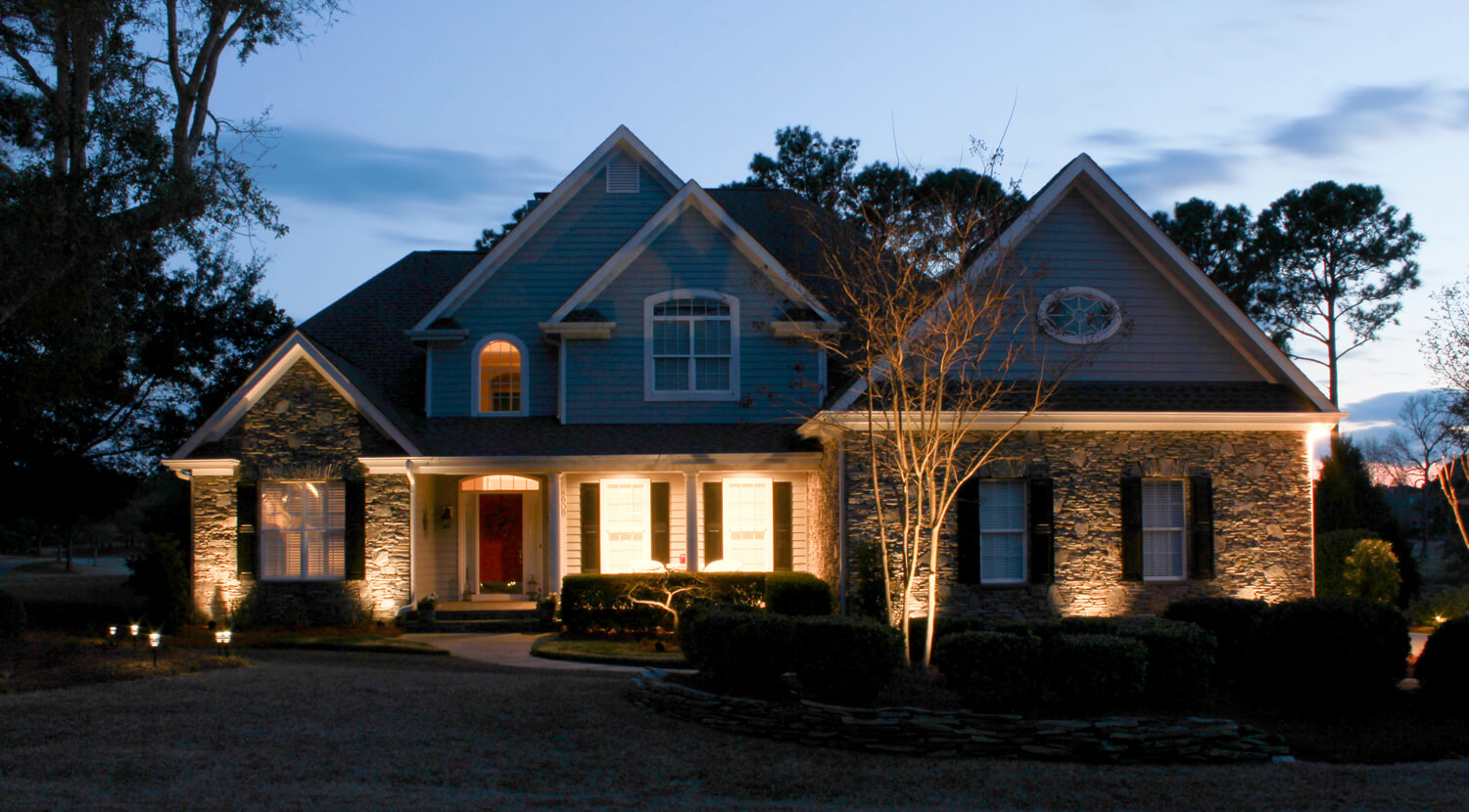 Beautiful home illuminated by Outdoor Lighting