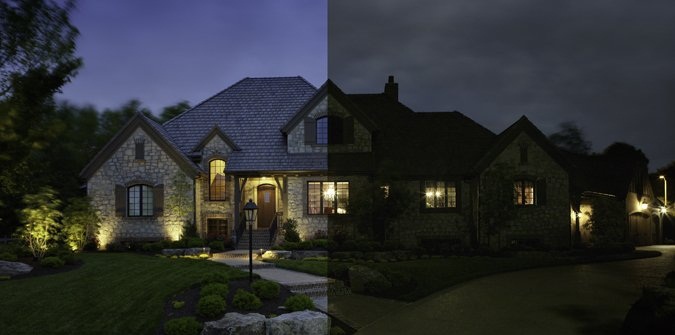 Before and after images with Outdoor Lighting
