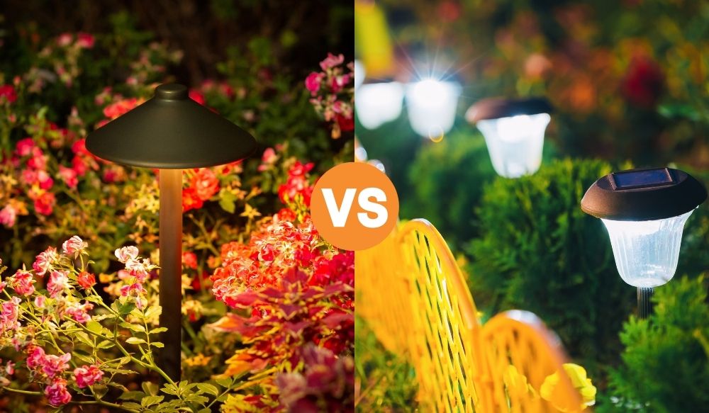 our landscape lighting vs. solar landscape lighting
