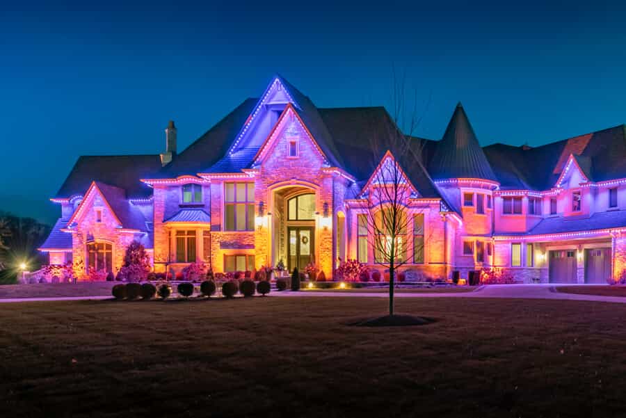 outdoor purple lighting