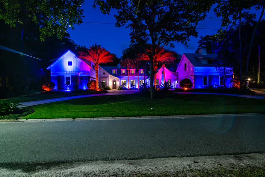 outdoor colorful lighting