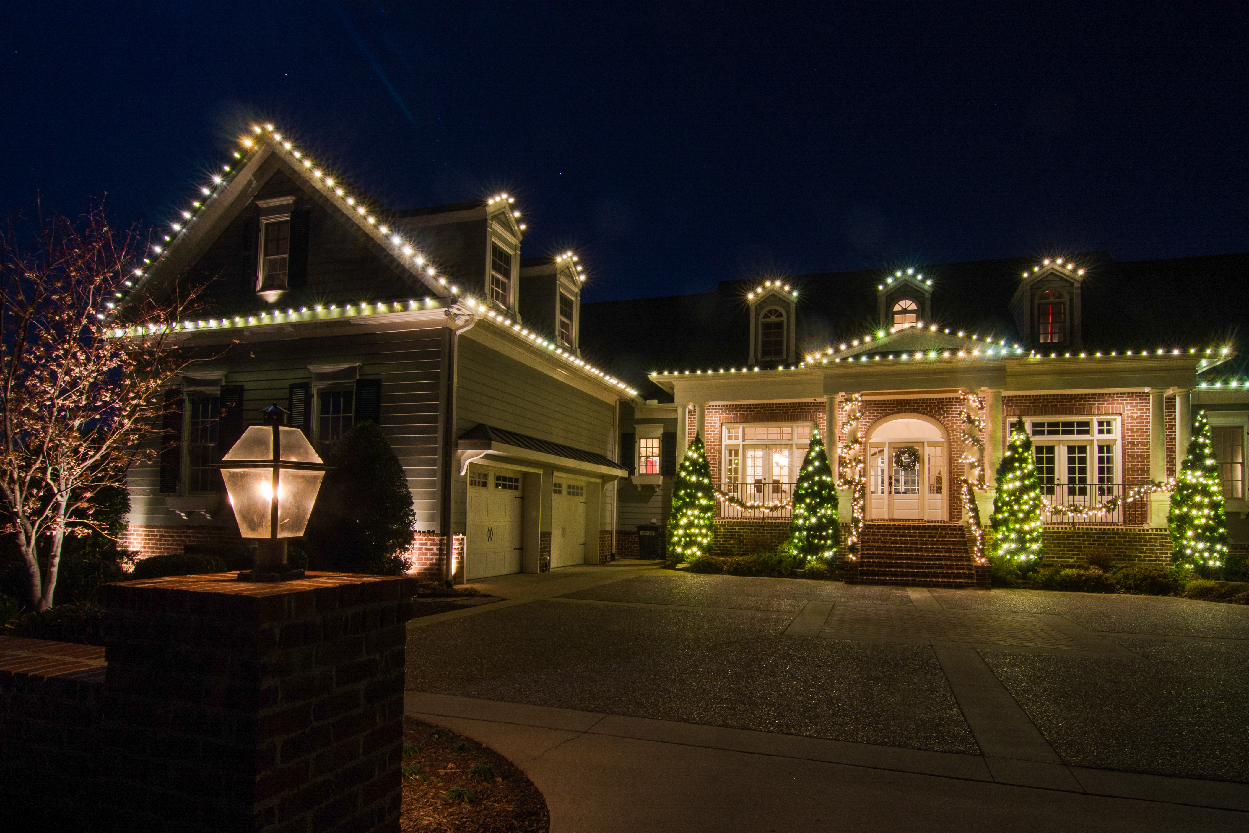 christmas lights on house