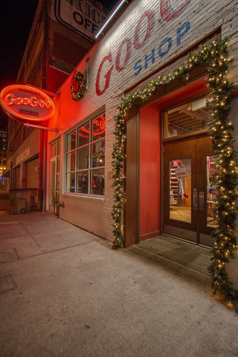 Goo Goo Shop with Christmas Lights