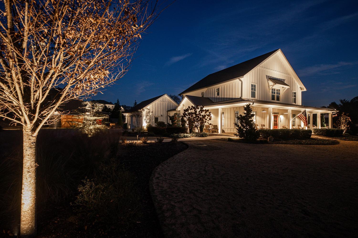 curb appeal lighting at night in munster indiana