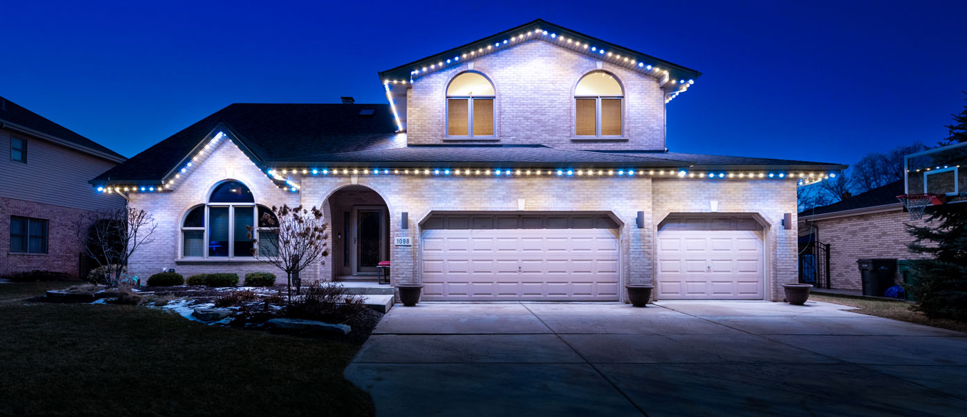 House with outdoor lighting