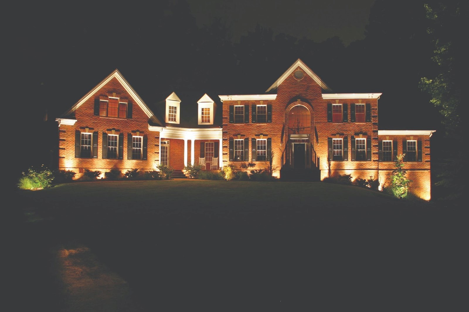 Outdoor Lighting Use To Illuminate Home Facade