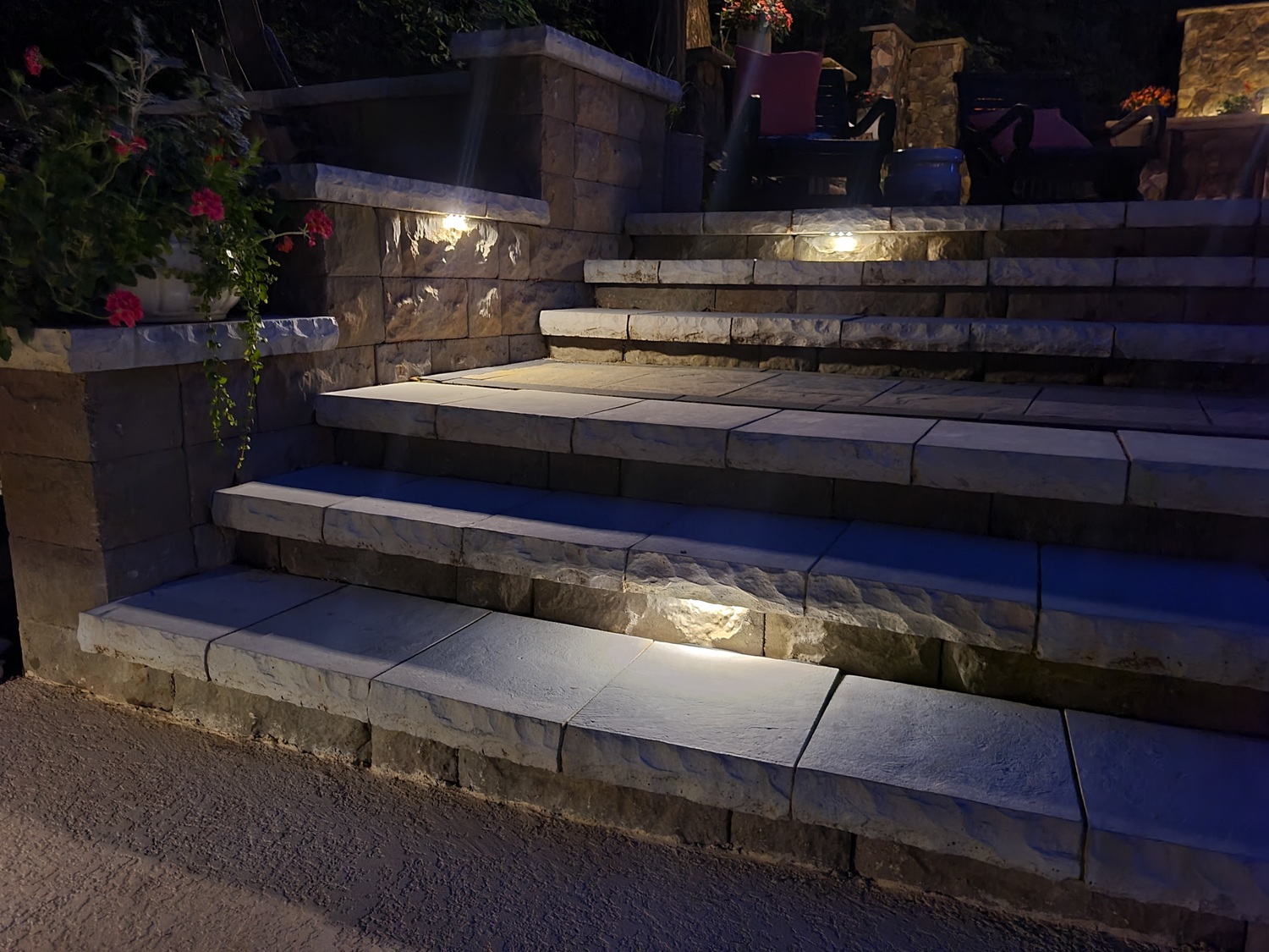 custom outdoor step lighting in des plaines