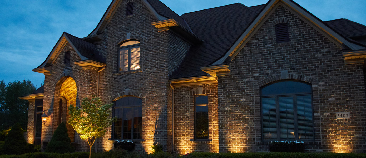 residential lighting on house