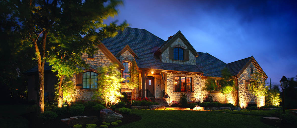 outdoor lighting on house