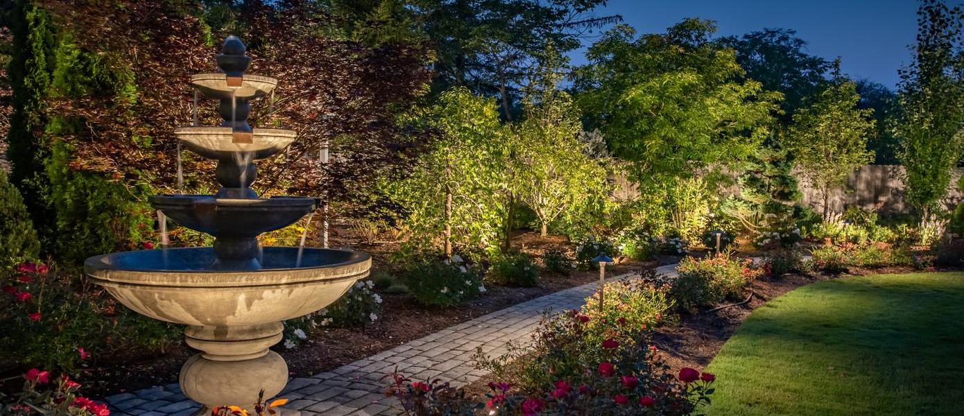 statue and garden landscape lighting installer in the Cary, NC