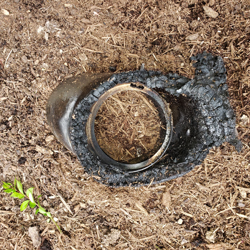 preventative measures to avoid mulch fire on outdoor lighting fixtures 