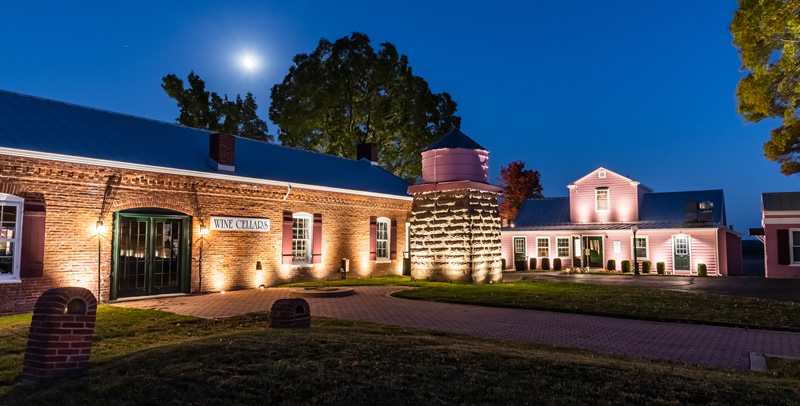 commercial building with uplighting