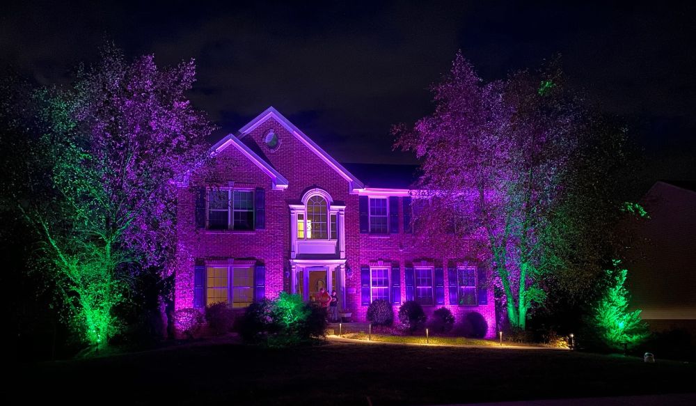 Halloween color-changing outdoor lighting