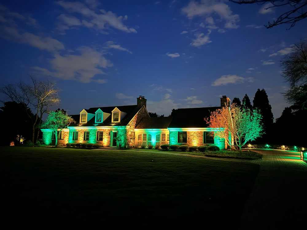 multi color outdoor landscape lights, house lights
