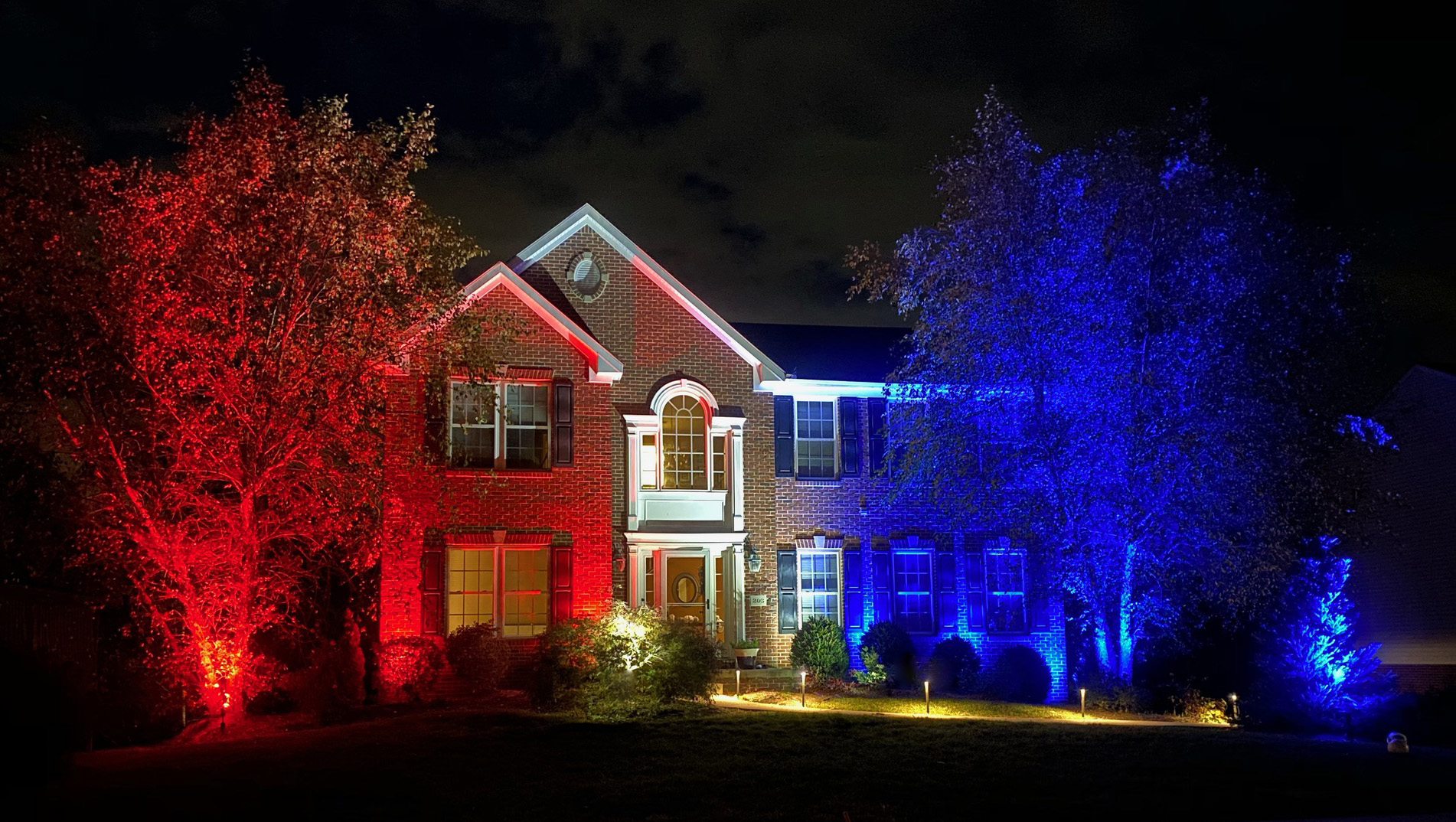 LED red right and blue lighting