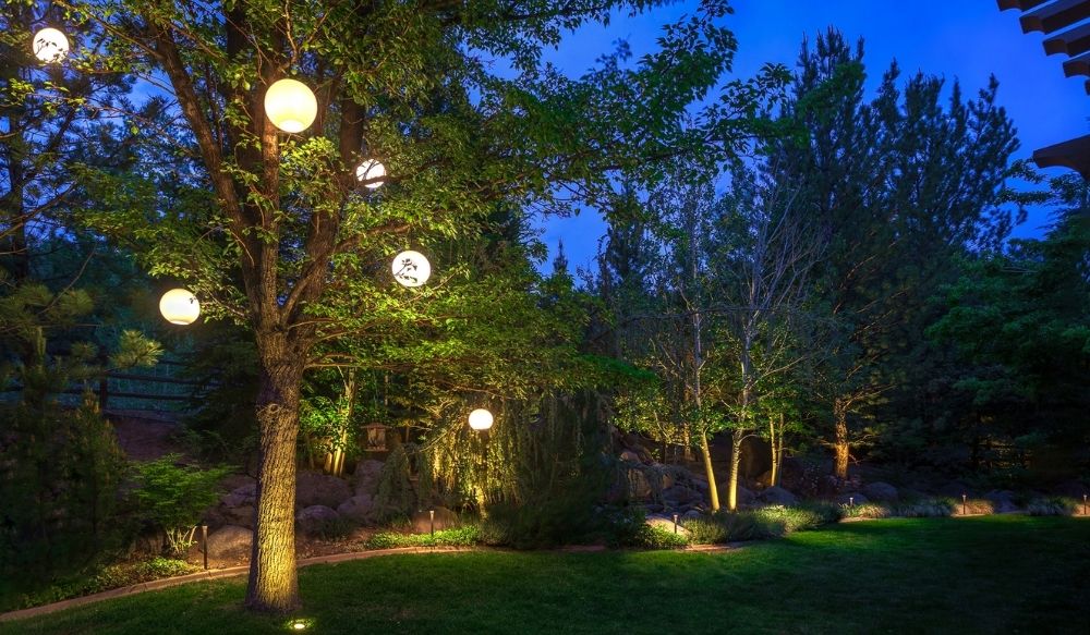 landscape lighting: sphere lighting trees trend 2026