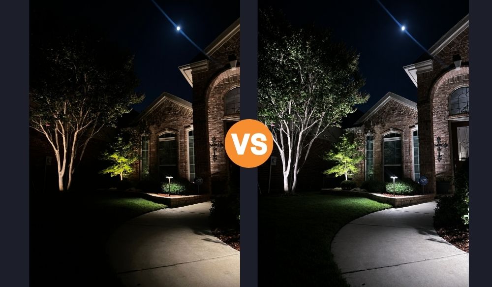 warm outdoor lighting vs. cool lighting