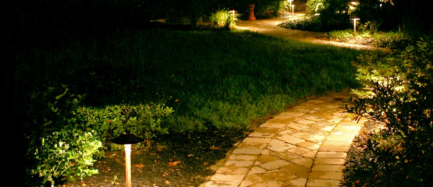 residential pathway and landscaping lights