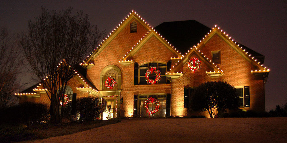 House with Christmas lights