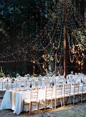 string lighting over wedding reception