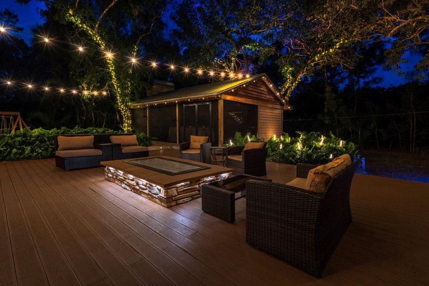 outdoor lighting on a deck