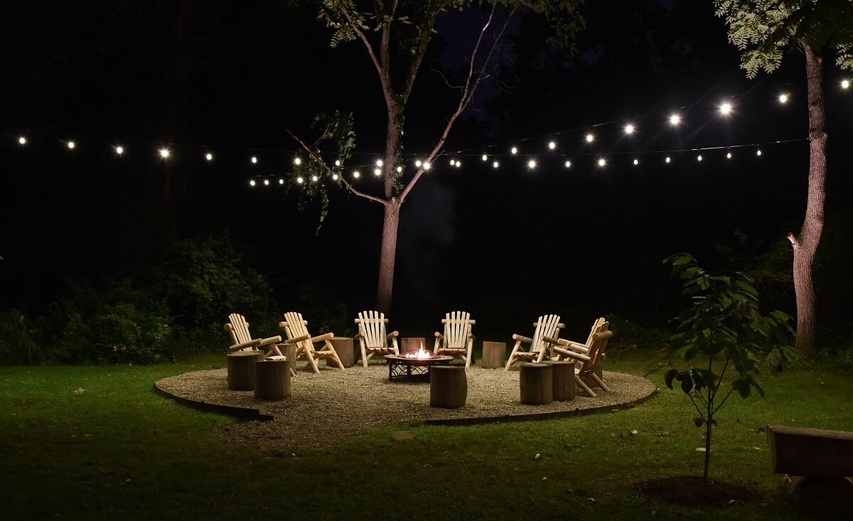 Backyard with String Lighting