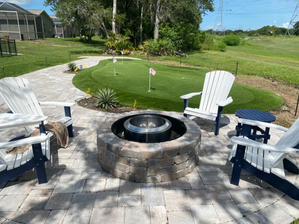 Clearwater and Tampa Bay outdoor lighting for backyard putting greens.