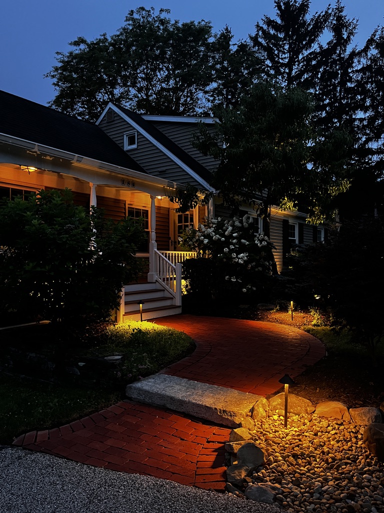 Westlake OH home with pathway lighting