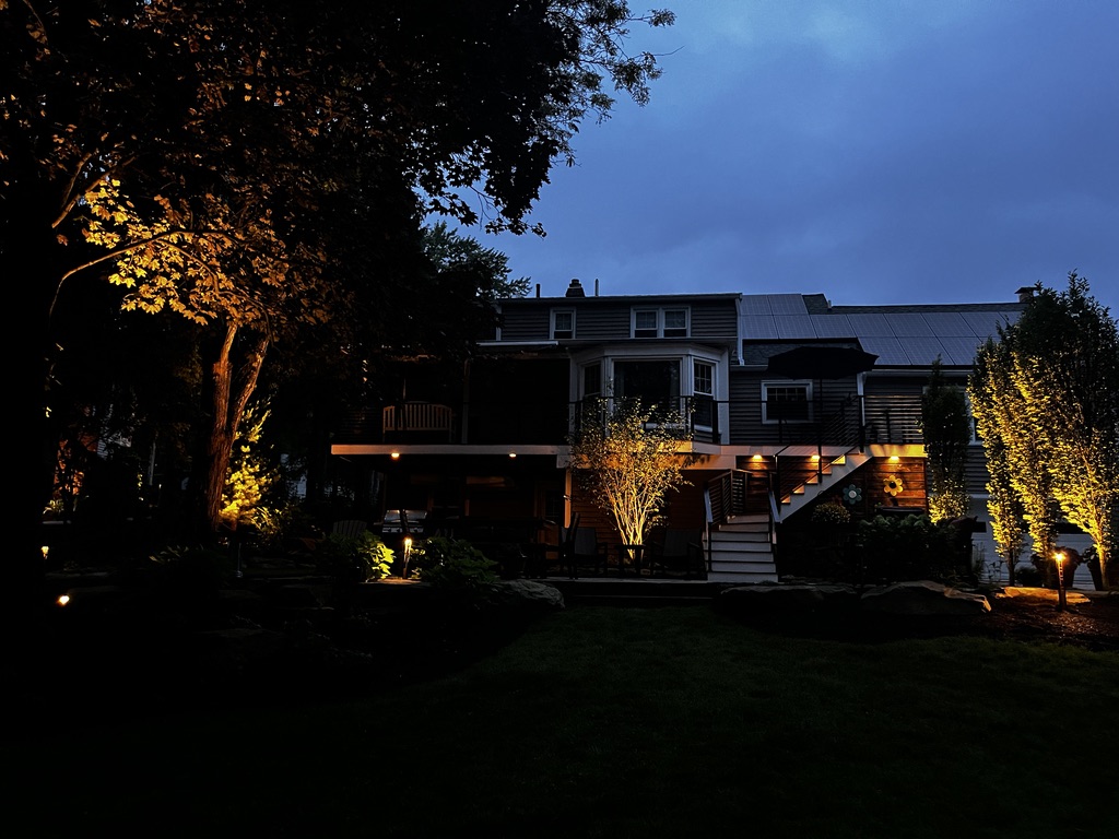 Westlake Ohio home with outdoor lighting