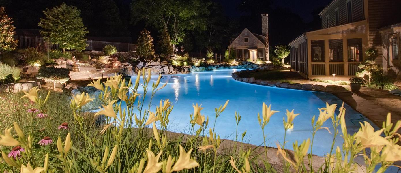 pool and landscape lighting in Avon Lake, OH